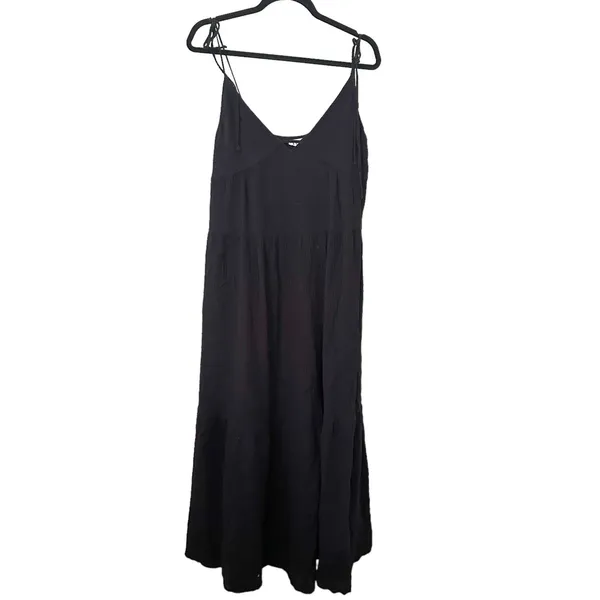 LACAUSA Thea‎ Slip Tank Midi Dress Black Sz Small - Image 2