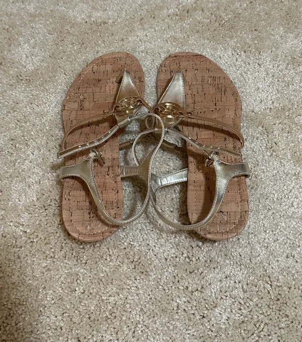 Tommy Hilfiger Gold and Brown Sandals - Image 4