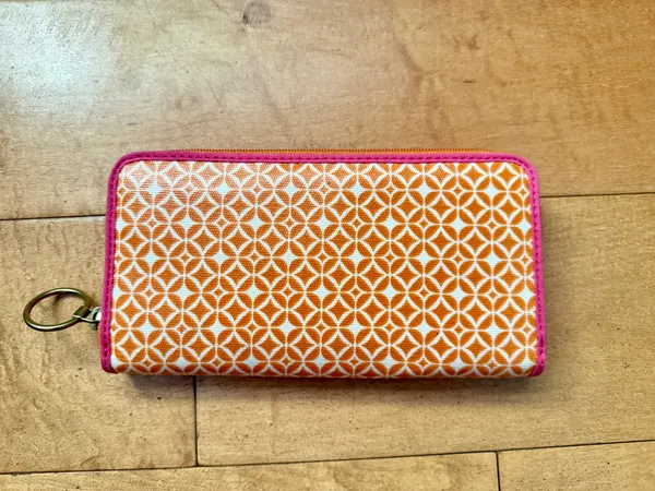 Fossil Orange Geometric Pattern Wallet - Image 2
