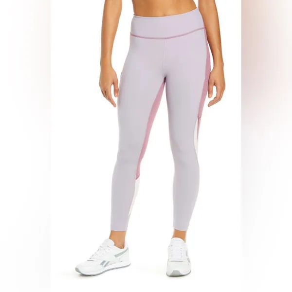 OUTDOOR VOICES Purple Colorblock Leggings Size XL - Image 3