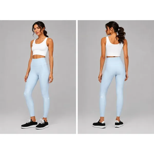 Alo Yoga High Waist Airlift Leggings Light Blue Small 26" Inseam Activewear Yoga - Image 2