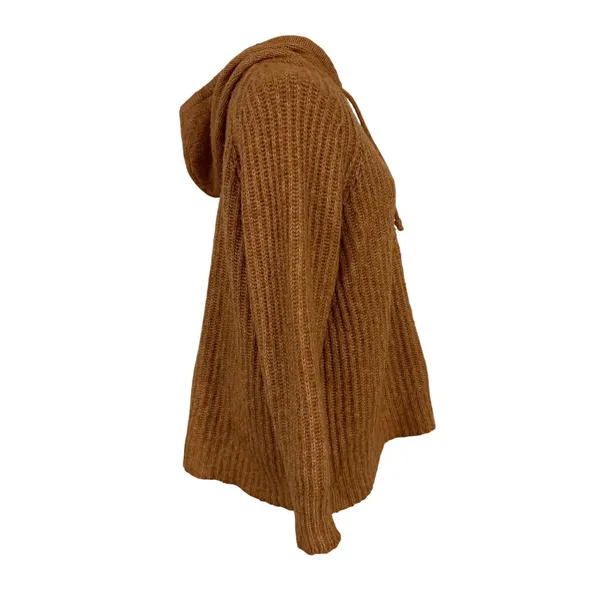 Aerie Ribbed Knit Hoodie‎ Pullover Sweater Women's Size S Wool Blend Soft Warm - Image 3