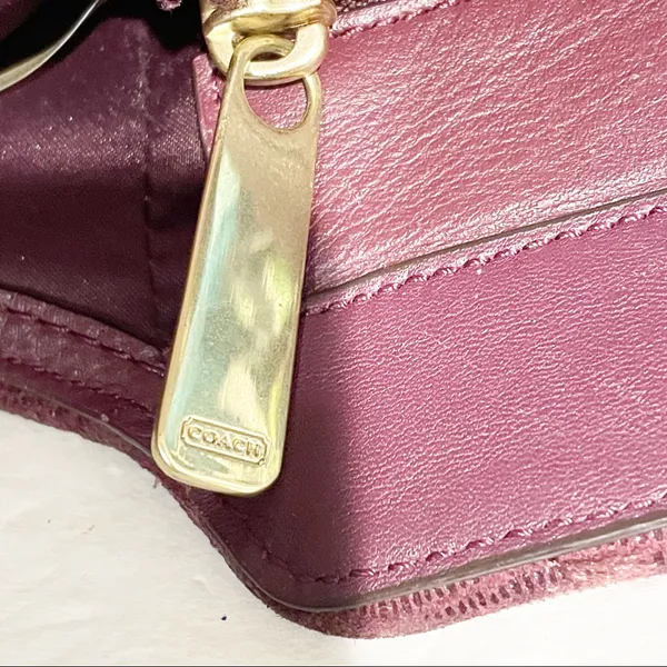 Coach‎ Taylor Red Leather Alexis Carryall Bordeaux Shoulder Bag Tote 25205 Gold - Image 4