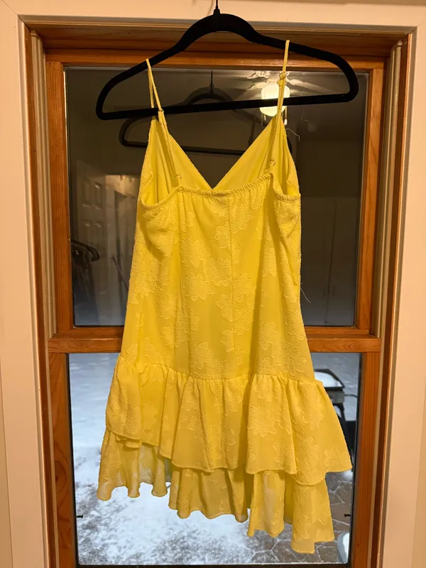wild fable pastel yellow ruffle spaghetti strap mini summer sun dress - Image 2