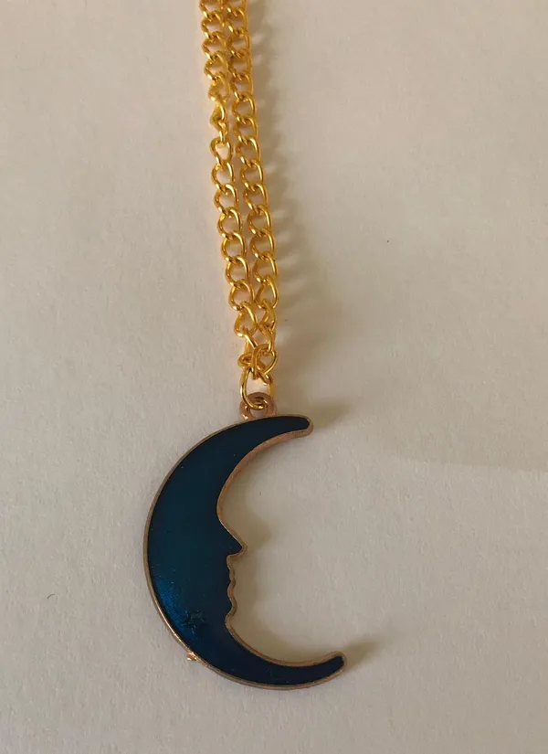 Blue Crescent Moon Necklace 🌙 - Image 2