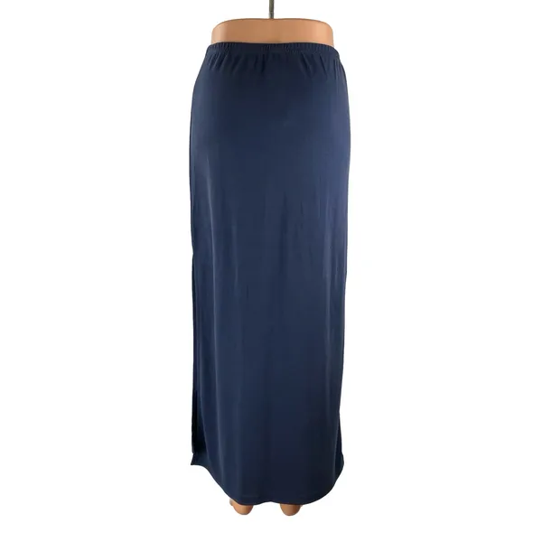 NEW Brandy Melville Women's Navy Blue High Waist Straight Midi Slip Skirt 24 - Image 4