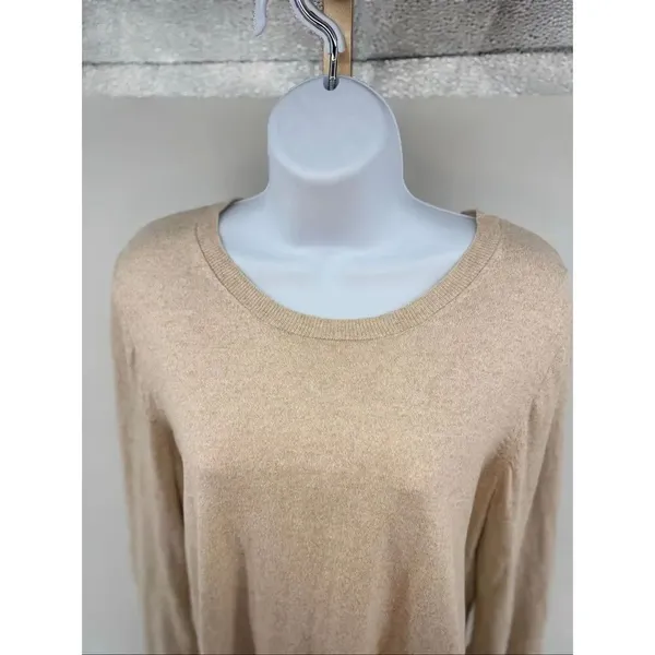 J.Crew Factory With Cashmere Crewneck Sweater Medium Oatmea - Image 4