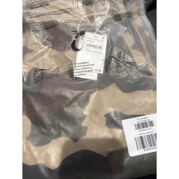 NWT Good American Parachute Cargo Pants Fatigue Green Camo Size‎ Large - Image 4