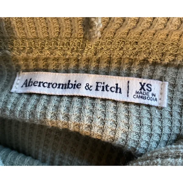 Abercrombie Waffle Knit Hoodie Pullover Minimalist Quiet Luxury Streetwear Y2K - Image 7
