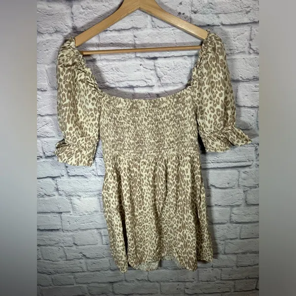 Girl and the Sun Chateau Mini Dress Leopard women’s size‎ small - Image 3