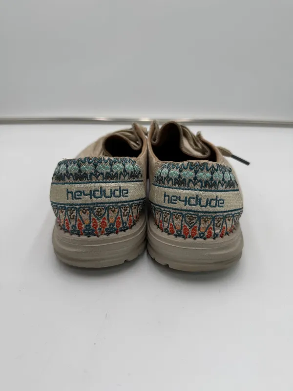 Hey Dude Wendy Flora Sunflower Beige Women’s Size 10 EU 41 Embroidered Loafers - Image 5