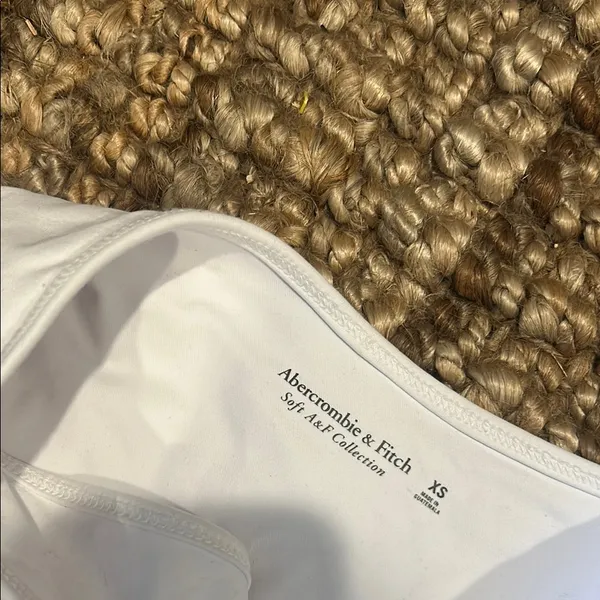 Abercrombie & Fitch Soft A&F Collection White Asymmetrical Bodysuit - Image 5