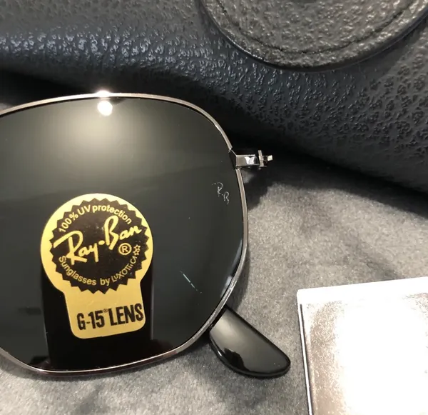 Ray Ban Hexagonal Black Sunglasses RB3548 - Image 7