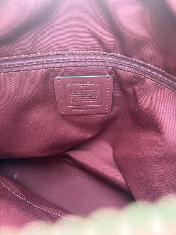 Coach Perforated Signature Leather Gallery Tote color Miami Red - Image 5