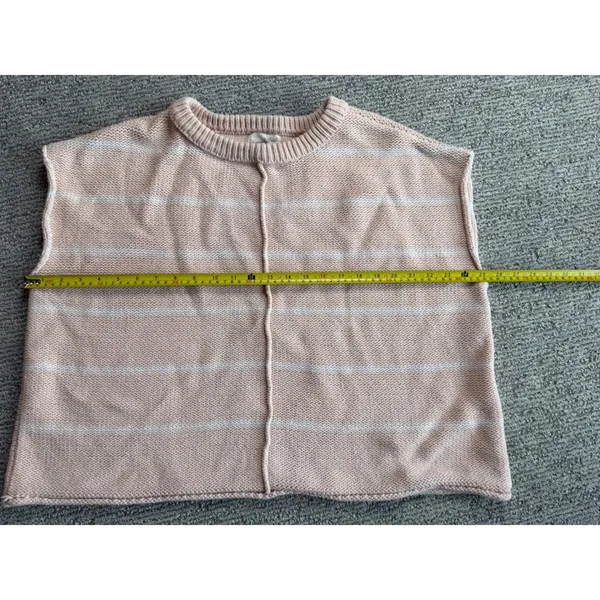 Universal Threads Peach White Striped Knit Sweater Vest Sleeveless Crew Neck L - Image 6