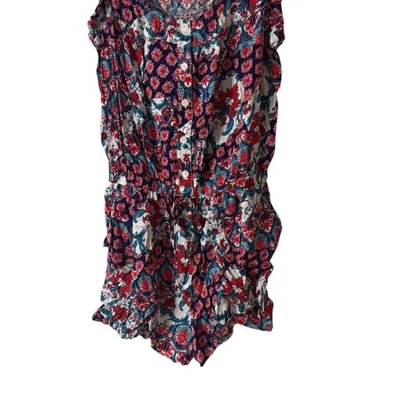 Joe Benbasset Blue and red floral romper‎ Women's Large - Image 2