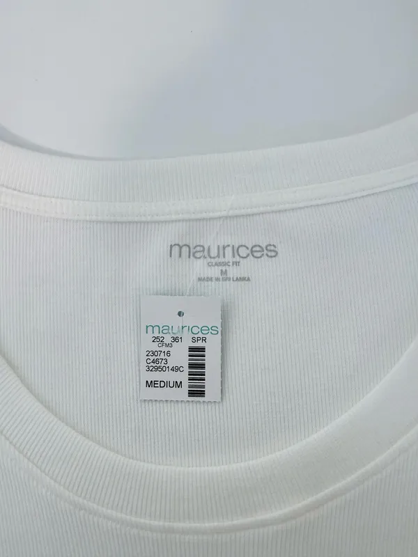 Maurices 24/7 Jordan Ribbed Scoop Neck Tee Solid White NWT - Image 10