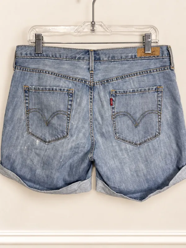 Rare 2009 Levi’s Boyfriend Denim Shorts Upside Down Red Tab Error Size 8 - Image 5