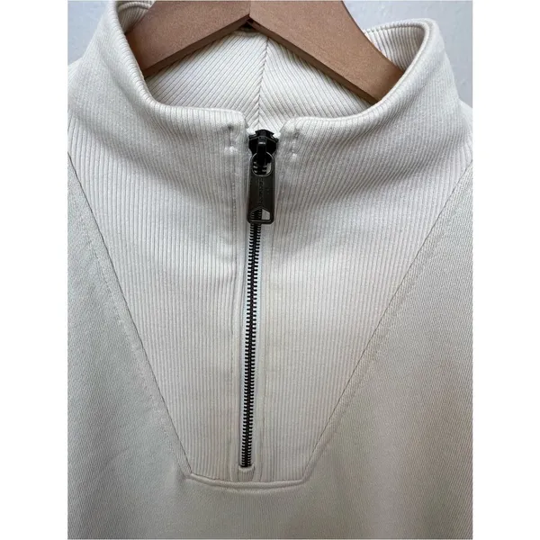 Carhartt Tencel Fiber Series Women's Half-Zip Pullover Sweatshirt Cream Medium - Image 5