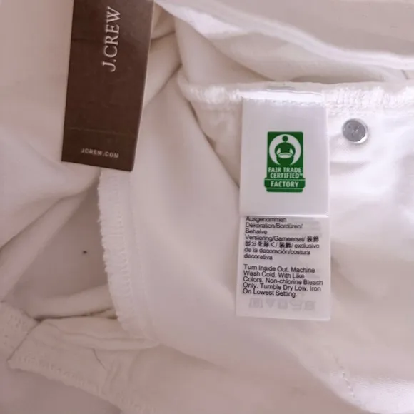 NWT!! J. CREW Curvy Slim Wide Denim Jeans Solid White Raw Hems Stretch‎ Size 27 - Image 13