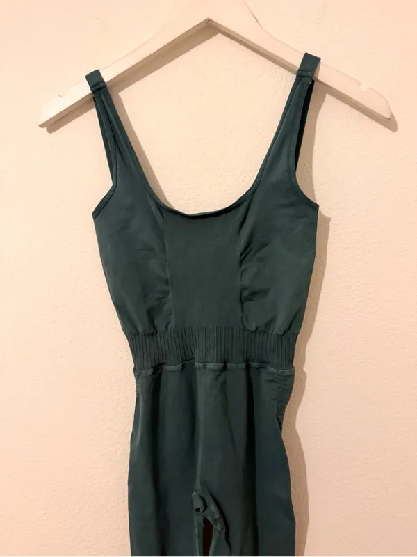 Free People Movement Good Karma Jumpsuit Green Athletic Size XS/S NWOT - Image 2