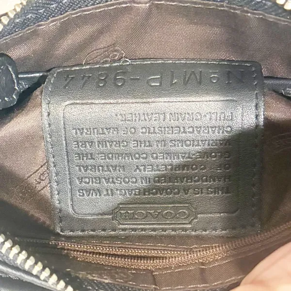 Y2K Coach Hobo Sleek #9844 Mini Demi Black Leather Baguette Hand Bag‎ PURSE - Image 4
