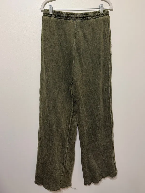 Three Bird Nest Relaxing Robin Wide Leg Pant Olive Green Size Large - Image 7