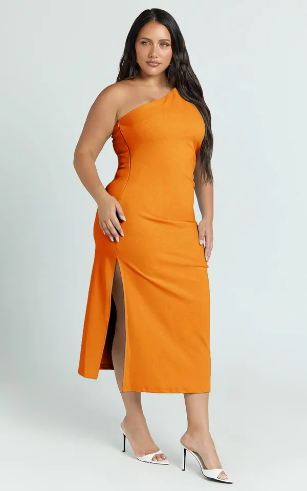 New Showpo MONETTE Midi Dress One Shoulder Straight Dress XL MSRP $119 - Image 4