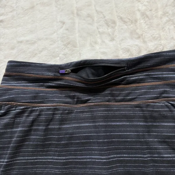 Athleta Black Striped Skort Skirt with Built-In Shorts‎ Activewear Size S - Image 5