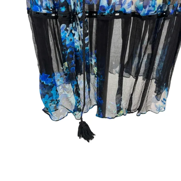 Anthropologie Tryb Dress Tunic‎ Drop Waist Floral Print Blue Size XS - Image 7