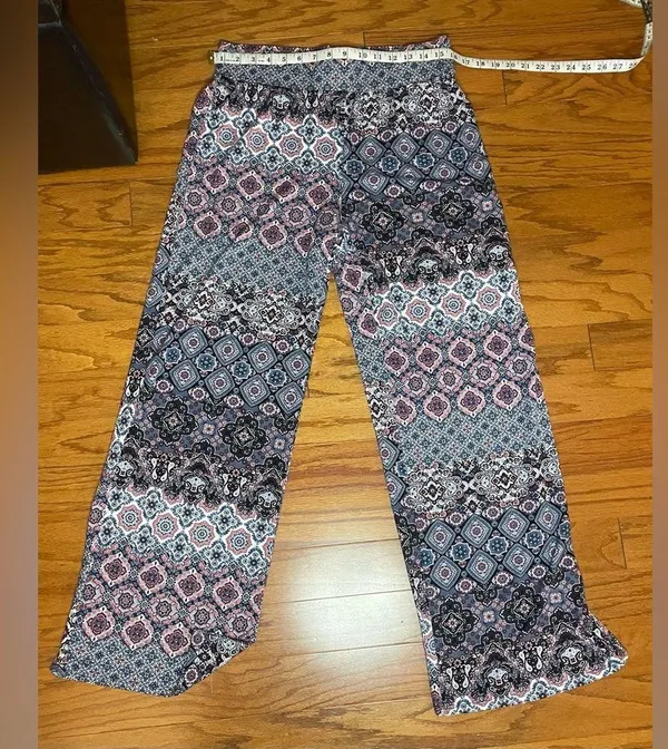 Joe B- White with Boho detailing stretchy trousers‎ leggings Size L - Image 2