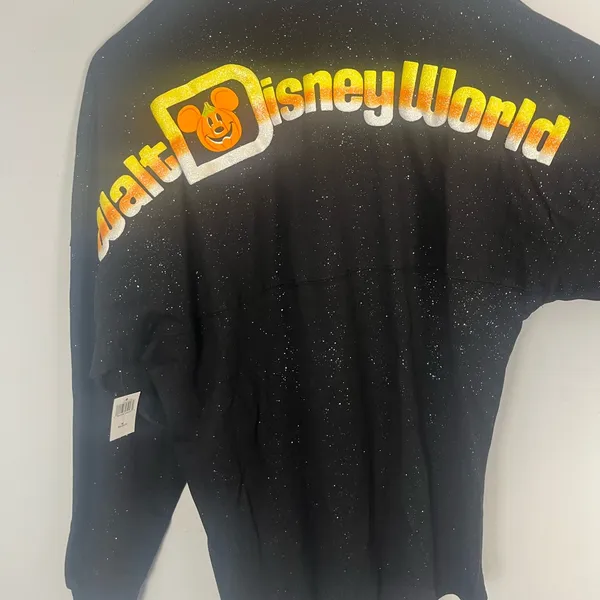 Disney WDW 2019 Halloween Candy Corn Spirit Jersey Shirt Size M Glitter RARE new - Image 7