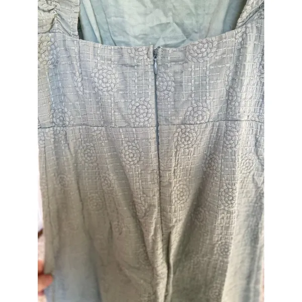 Selfie‎ Leslie Sage Green Mini Dress Embroidered Ruffle Quiet Luxury Romantic XS - Image 7