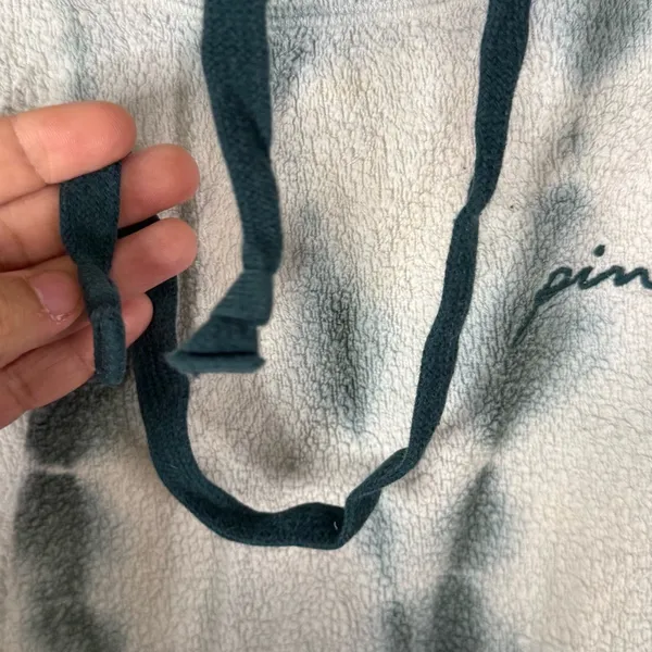 PINK - Victoria's Secret White And Green Tie-Dye Hoodie Sweater — Size Large - Image 6