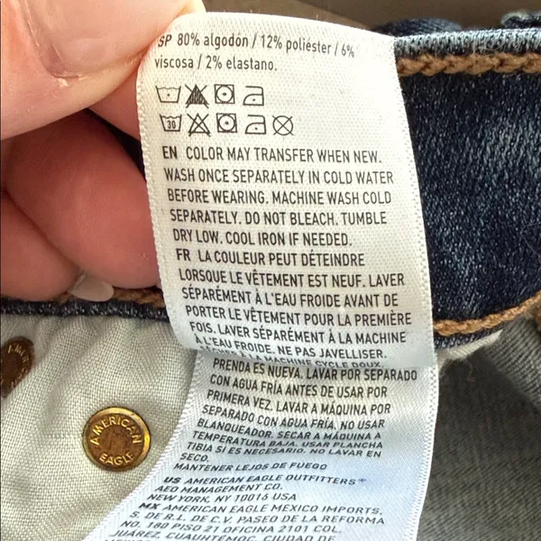 American Eagle Outfitters Size 0 Super Hi-Rise Flare Dark Blue Stretchy Jeans - Image 12