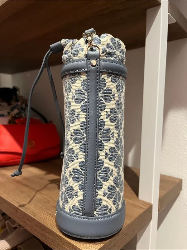 Kate Spade Spade Flower Jacquard Water Bottle Crossbody Holder Light Blue - Image 4