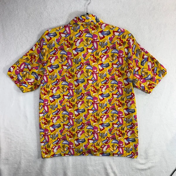 Vintage Stuart Lang 6 Yellow Abstract Print Blouse Top Camp Maximalist Artsy 80s - Image 3