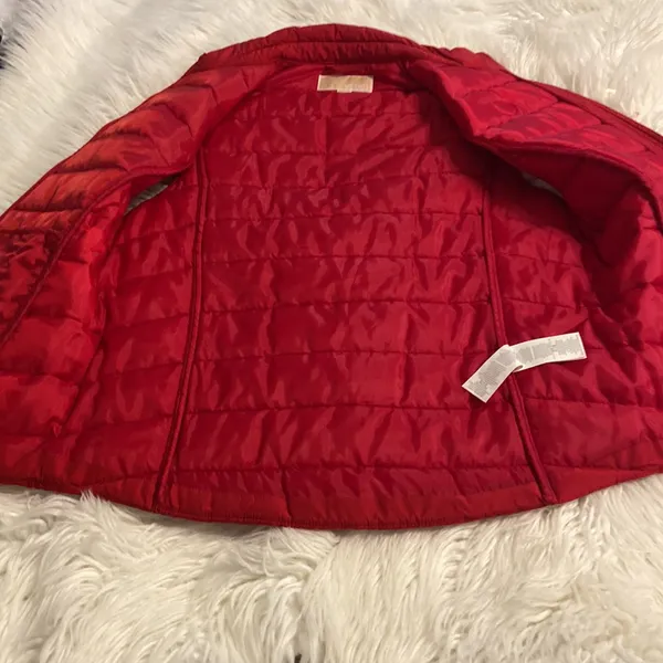 Michael Kors Vibrant Red Outerwear Vest size M excellent condition length 28” - Image 7