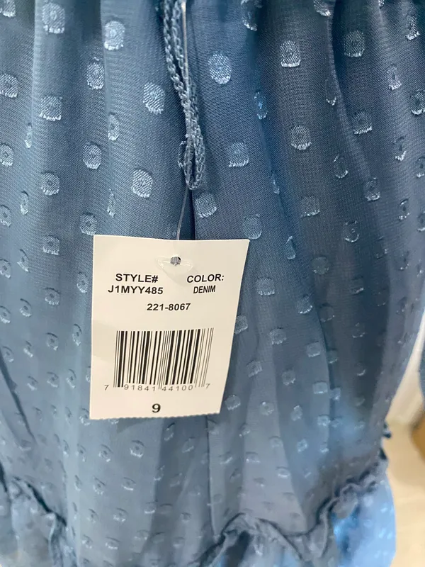 NWT B Smart Blue Long Sleeve Dress Size 9 - Image 7