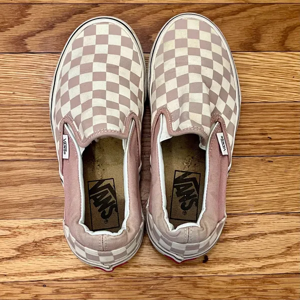 Vans Classic Slip-On Checkerboard Dusty Pink Sneakers Women's 6.0 EU 36 - Image 3