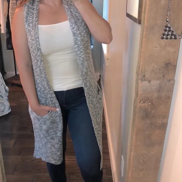 Medium marled knit cozy duster cardigan - Image 2