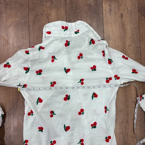 Lizette Collection Cherry Sleepwear Set Long Sleeve w/ Matching Shorts Sz Large - Image 7