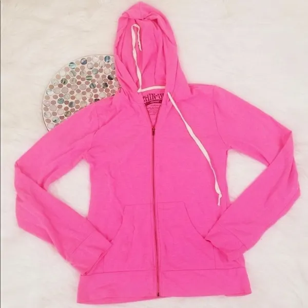 ✨ Pink Full Zip Lightweight Hoodie ✨ Pink - Image 2