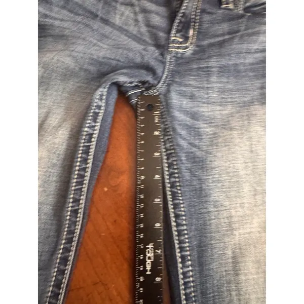 Miss Me Jeans, Slim Boot Women's Size 28 Blue, Denim, Gems Back Pocket, Flared - Image 9