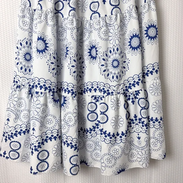 Hapsha Curve Maxi Dress Women 2XL Blue One Shoulder Smocked Tiered Boho Beachy - Image 5