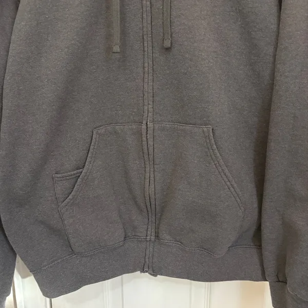 Fruit of the Loom Zip Up Hooded Sweatshirt in Grey - Image 2