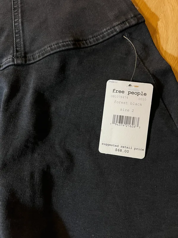Free People Size 2 Women's Highlands Denim Skirt Black BNWT - Image 2