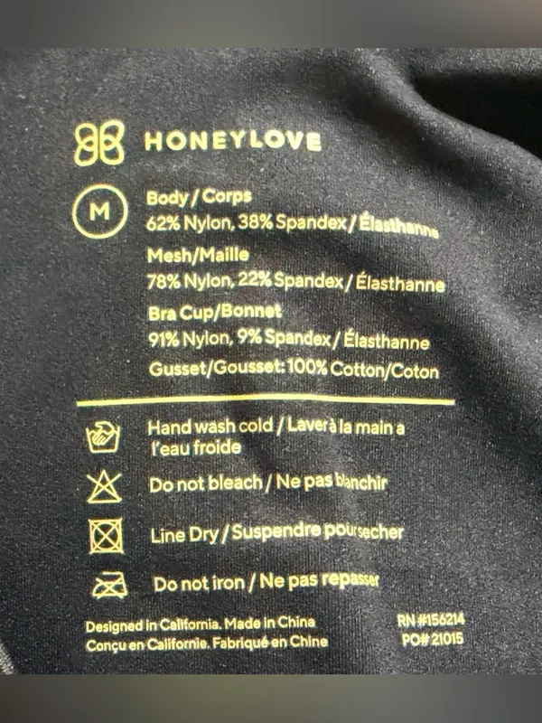 Honeylove Cami Bodysuit size Medium black NEW - Image 9