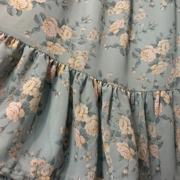 Ardene NWT Floral Ruffle Smocked On Off Shoulder Tiered Dress Size L Whimsical - Image 7