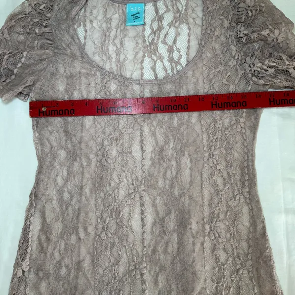 Vintage Y2K Sheer Boho Fairy Top Large Lace Ballet Coquette Dainty layering - Image 4